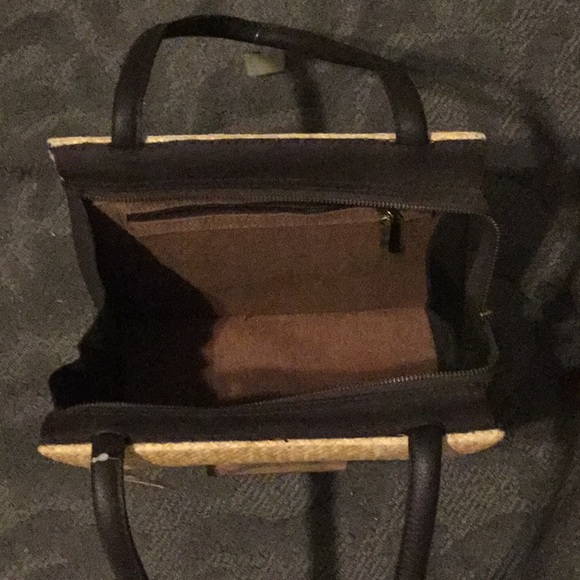 Ratan Handle Bag with Brown Leather Trim. NWT - Picture 9 of 9